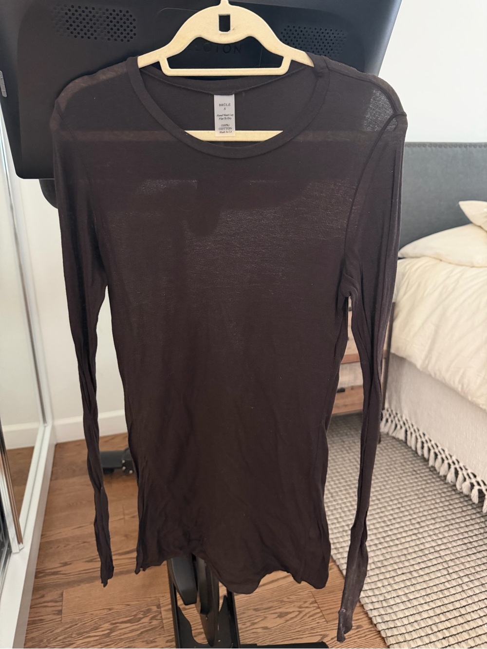 Brûlé Lightweight Long-Sleeve Crewneck Top - Brown